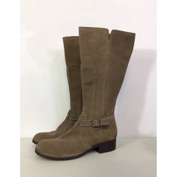 Clarks Suede Leather Riding Boots Western Womens 8.5 New - Picture 1 of 8